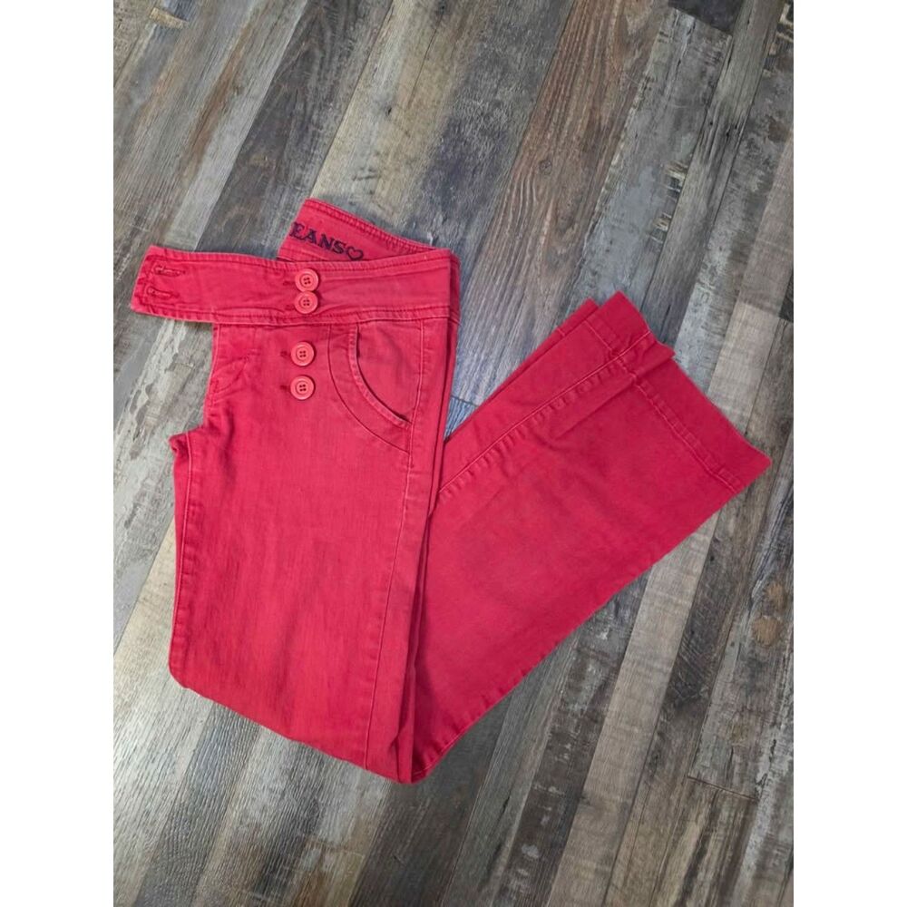 Papaya Jeans Vintage Y2K Red Sailor Style Button Front Pants